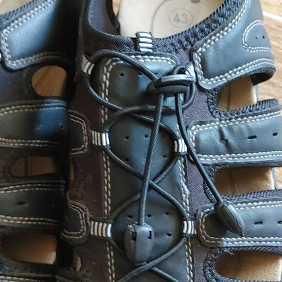 Anthony Luca Italy men size 43 black velcro breathable shoes EUC hiking - Picture 3 of 11